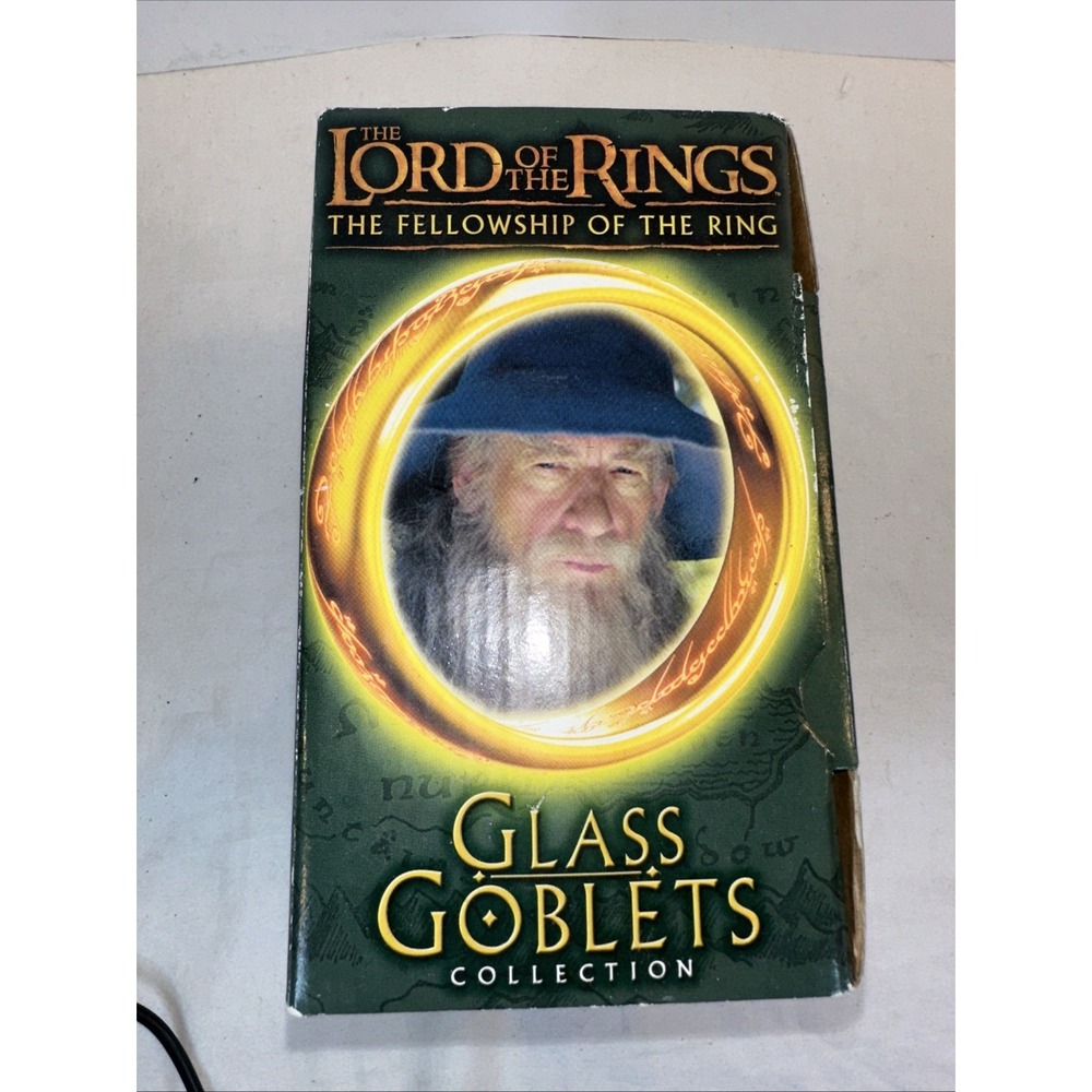 Lord of the Rings Gandalf Glass Goblet- 2001 Fellowship of the Ring w/ Box NIB